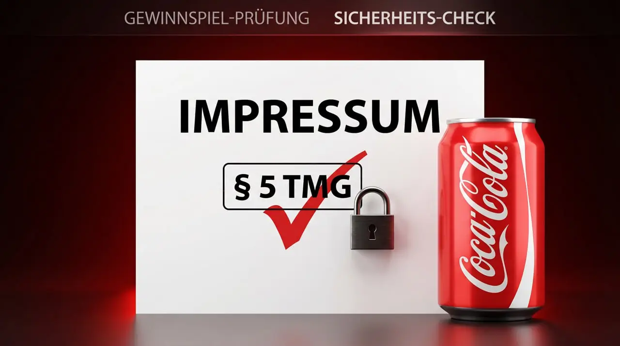 Coca-Cola Gewinnspiel seriös prüfen — Impressum, Datenschutz, Garantien